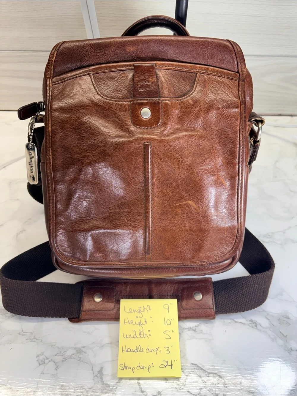 Ellington Brown Leather Messenger Bag